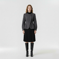 Contour Arc Tailored Blazer with Curved Seam Construction