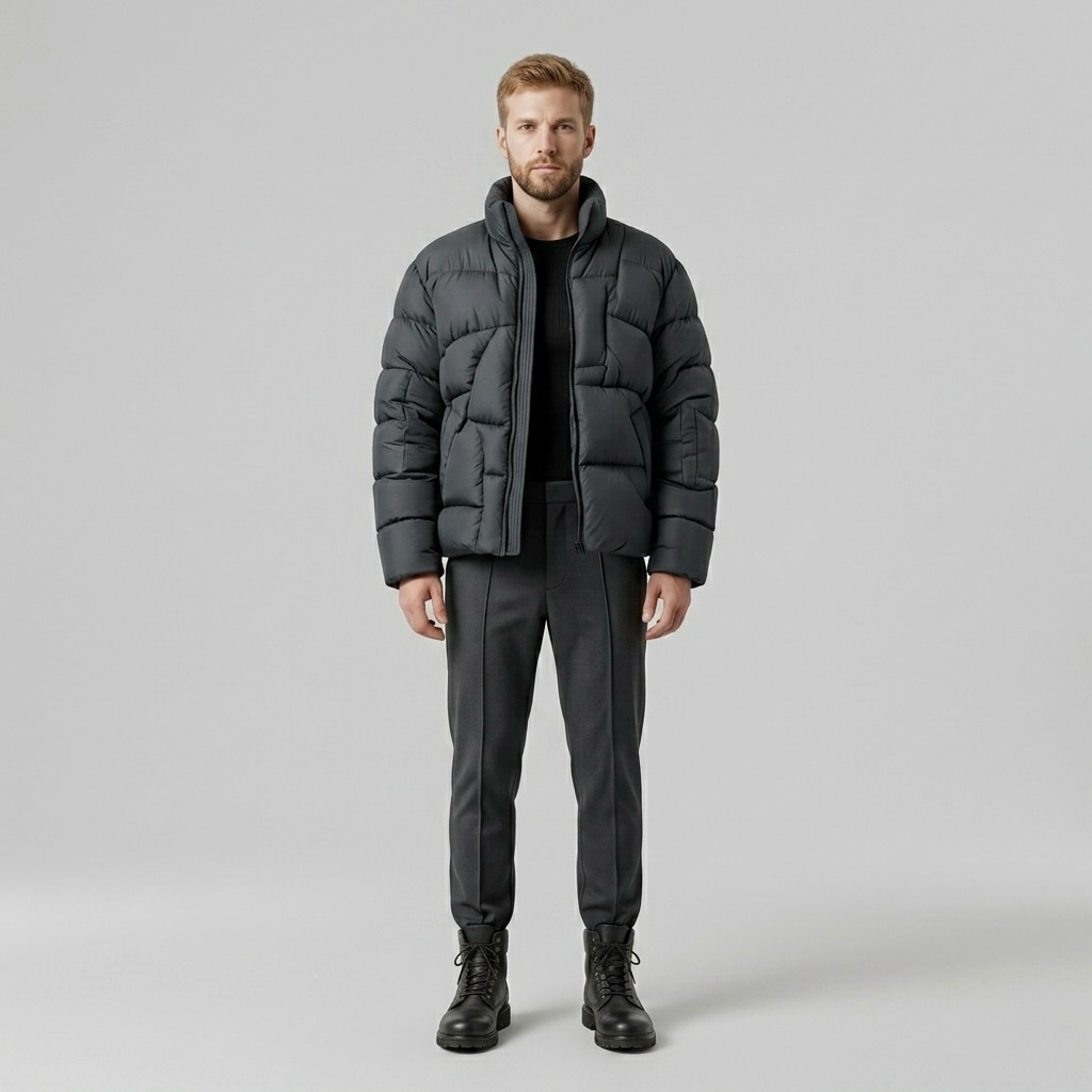 Arctic Form Quilted Puffer Jacket with Sculpted Panel Quilting