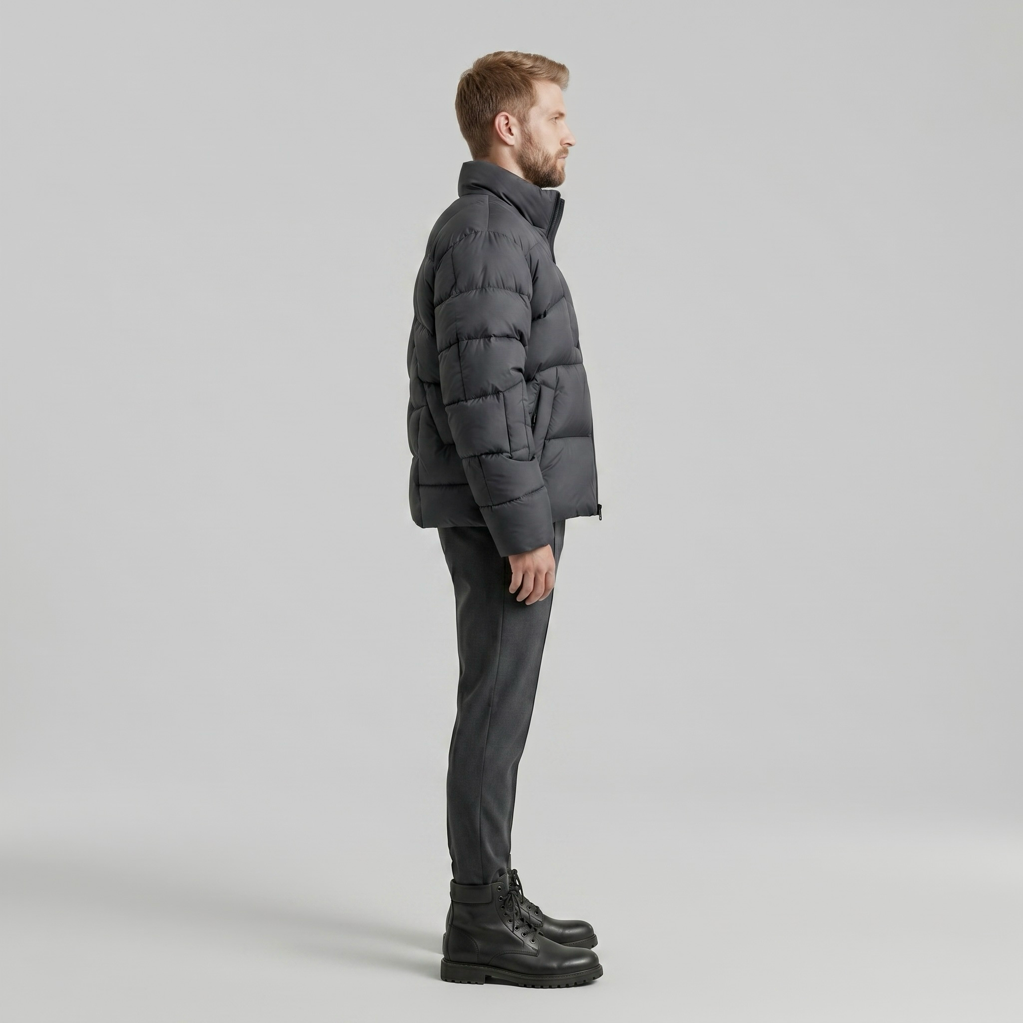 Arctic Form Quilted Puffer Jacket with Sculpted Panel Quilting