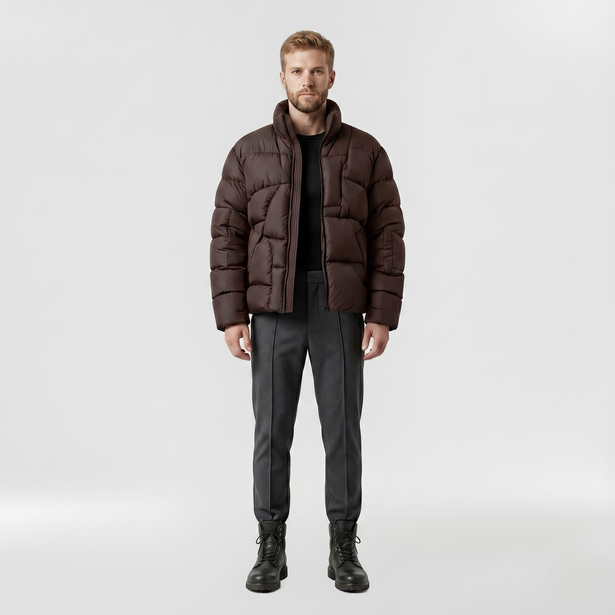 Arctic Form Quilted Puffer Jacket with Sculpted Panel Quilting