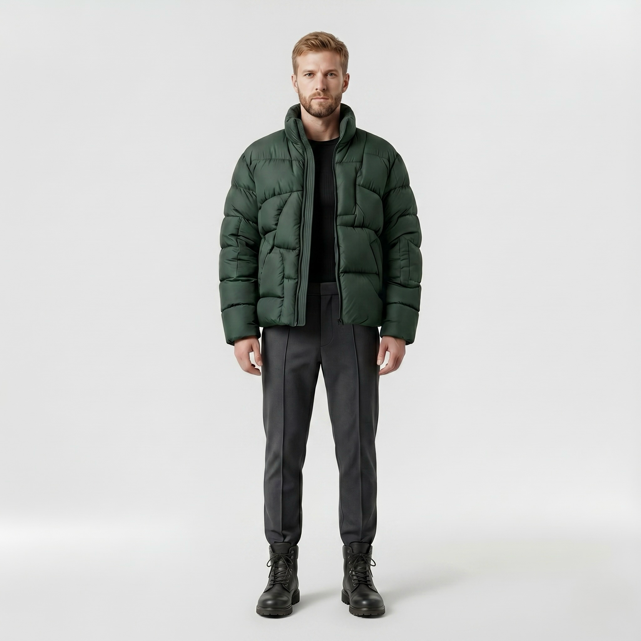 Arctic Form Quilted Puffer Jacket with Sculpted Panel Quilting