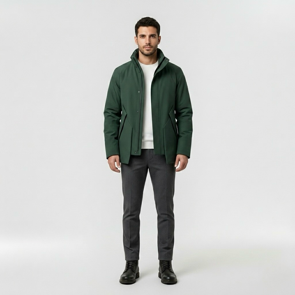 Precision Edge Minimalist Utility Jacket with Streamlined Silhouette