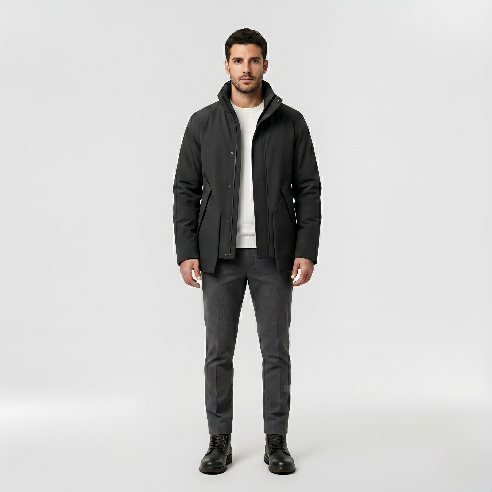 Precision Edge Minimalist Utility Jacket with Streamlined Silhouette