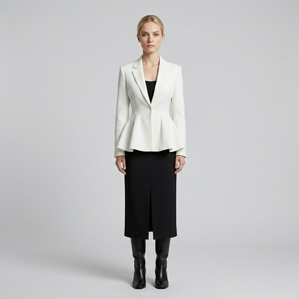 Sculpt Flair Precision Blazer with Flared Architectural Lines