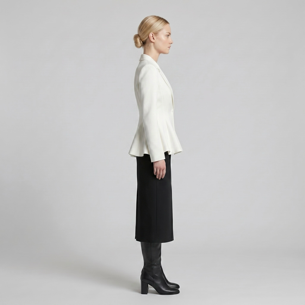 Sculpt Flair Precision Blazer with Flared Architectural Lines