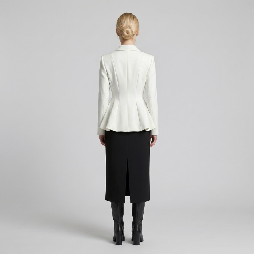 Sculpt Flair Precision Blazer with Flared Architectural Lines