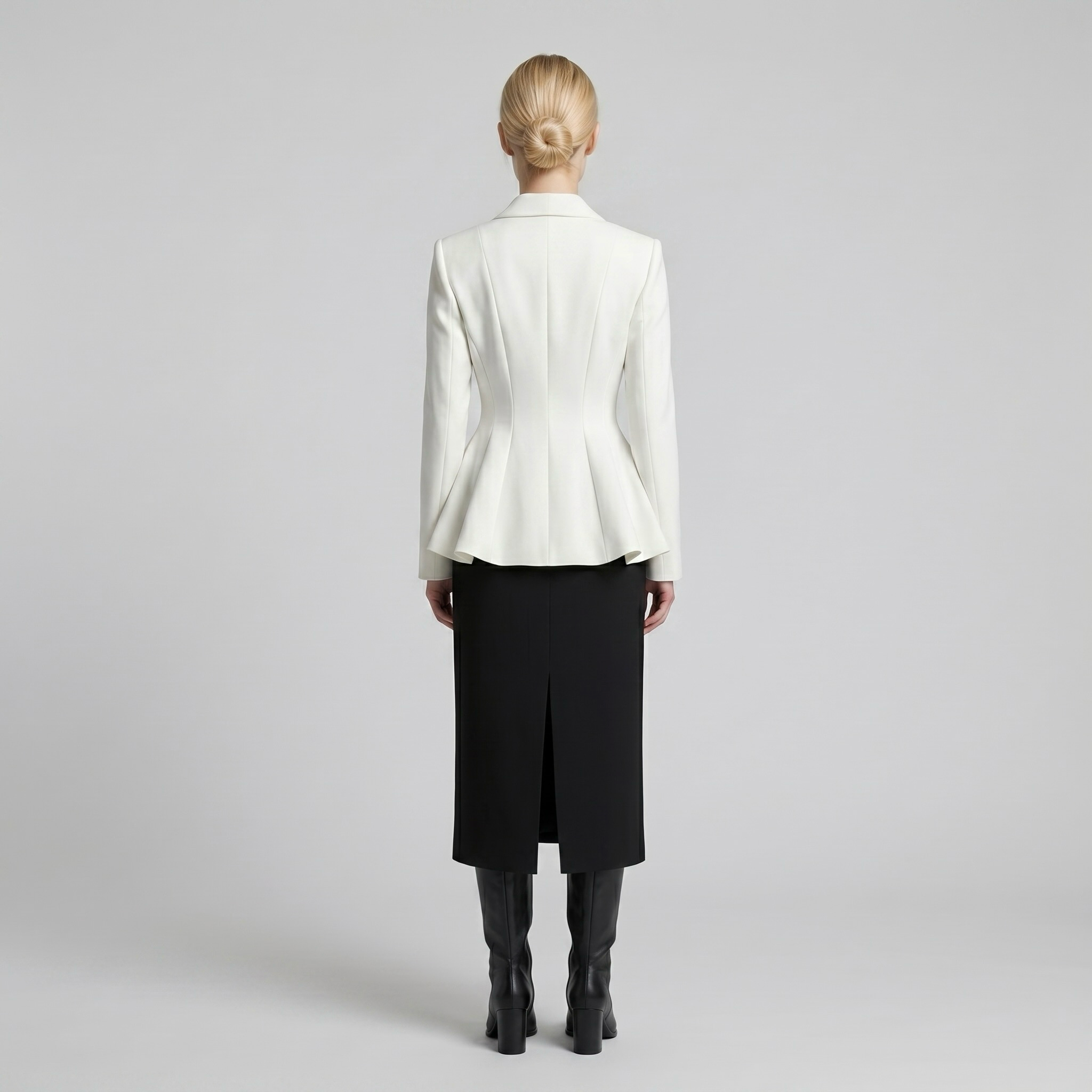 Sculpt Flair Precision Blazer with Flared Architectural Lines
