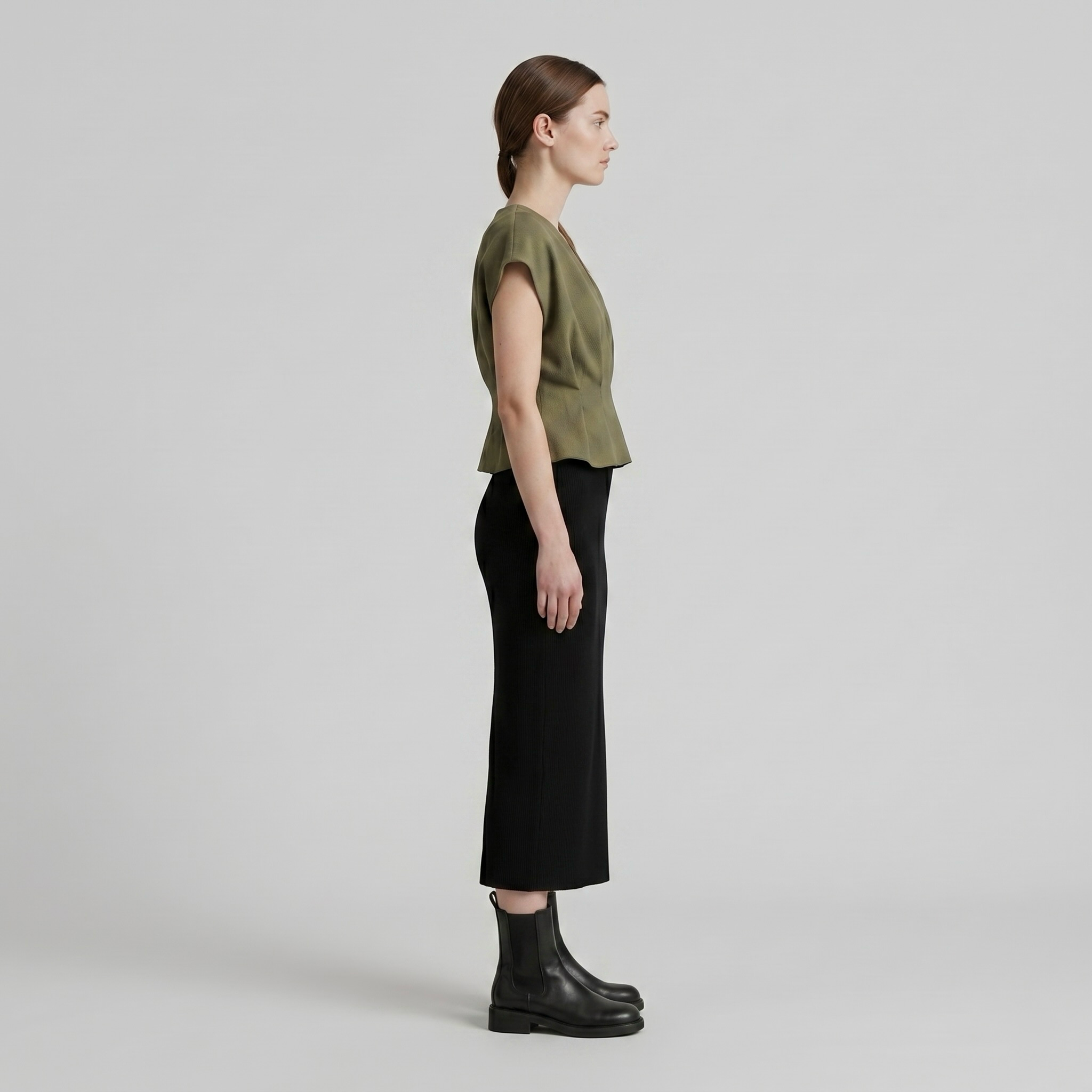 Drape Form Sculpted Vest with Folded Drape Detailing