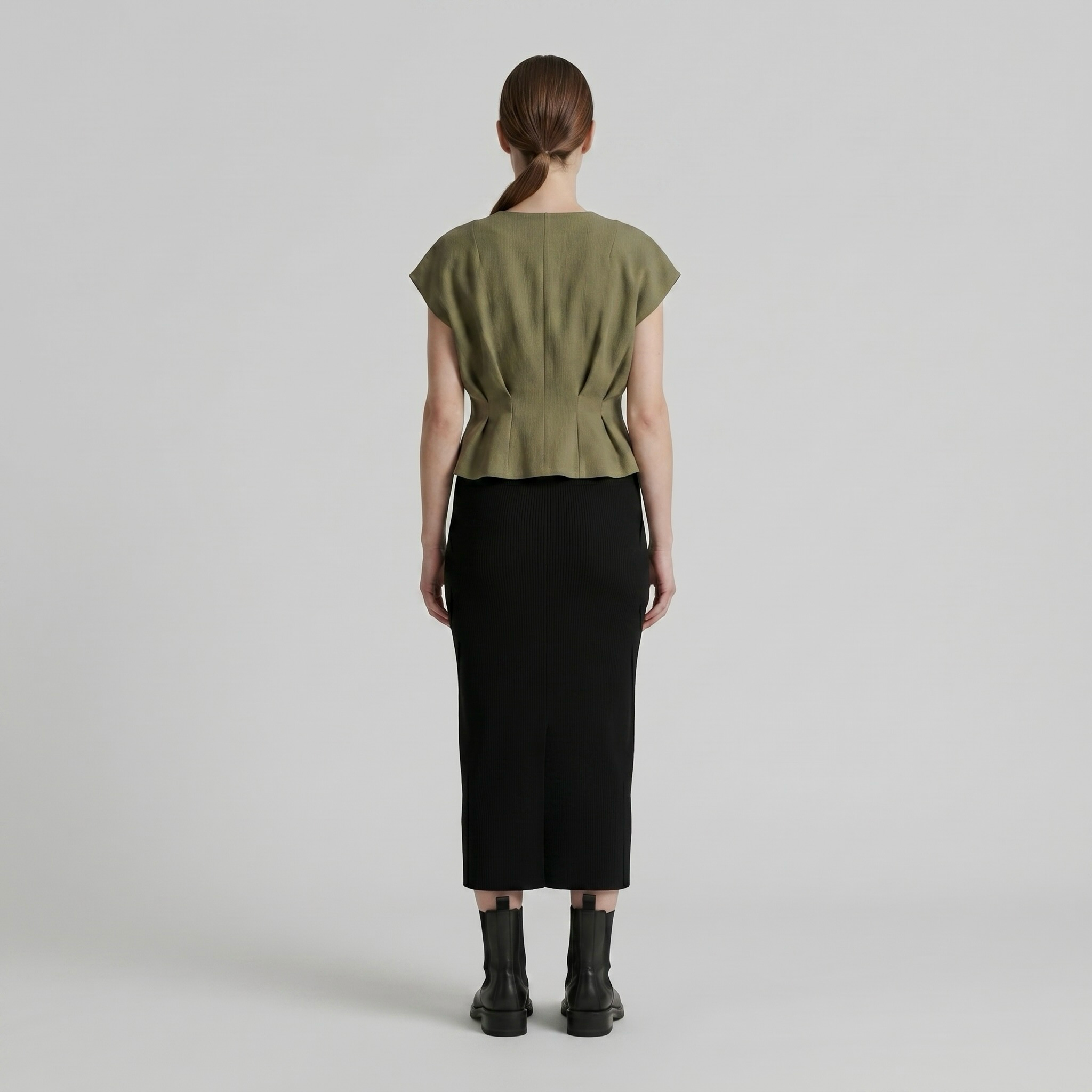 Drape Form Sculpted Vest with Folded Drape Detailing