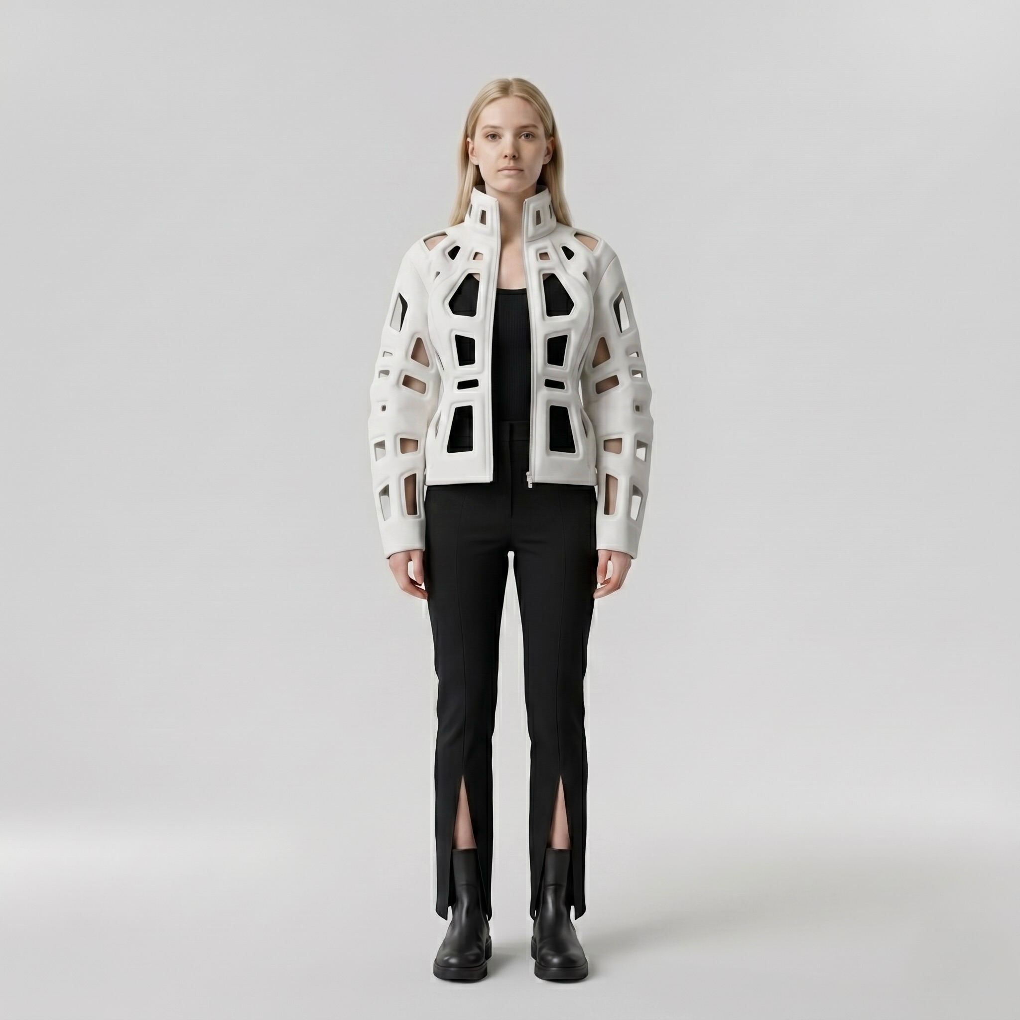Apex Frame Cutout Jacket with Geometric Panel Cutouts