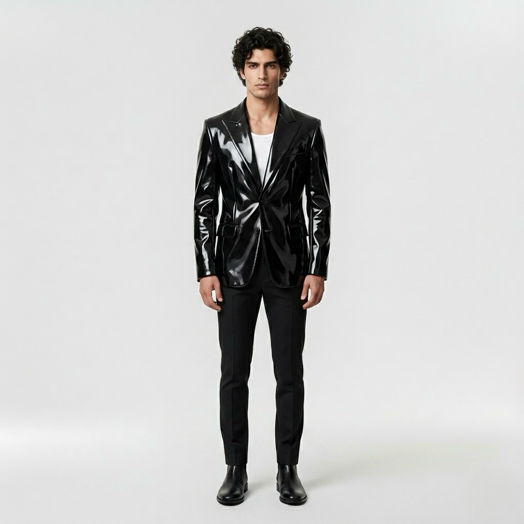 Reflex High-Gloss Patent Blazer with Lacquered Finish