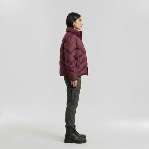 Alpine Volume Puffer Jacket with Chevron Quilted Padding