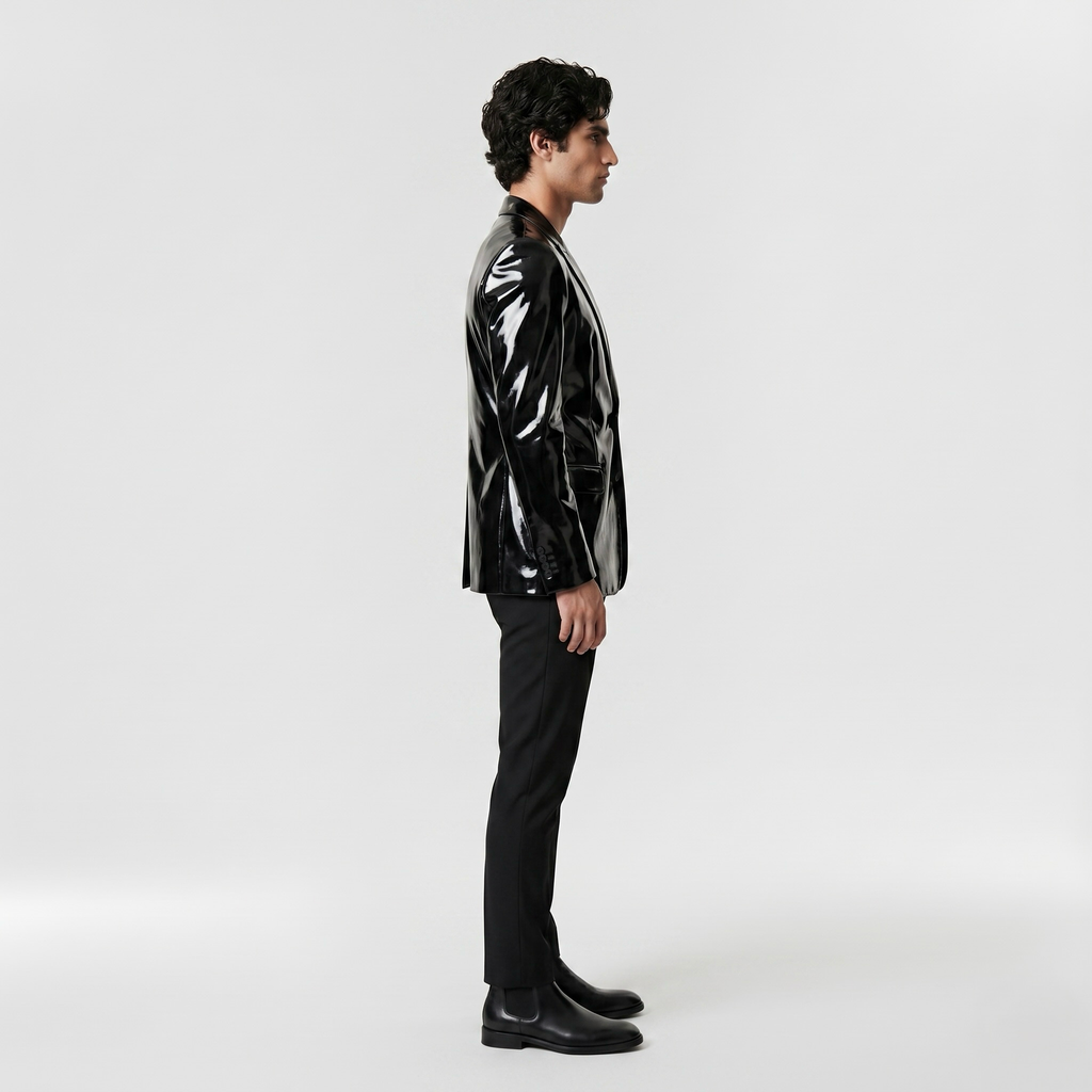 Reflex High-Gloss Patent Blazer with Lacquered Finish