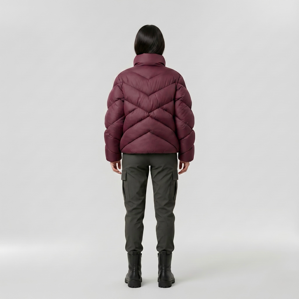 Alpine Volume Puffer Jacket with Chevron Quilted Padding
