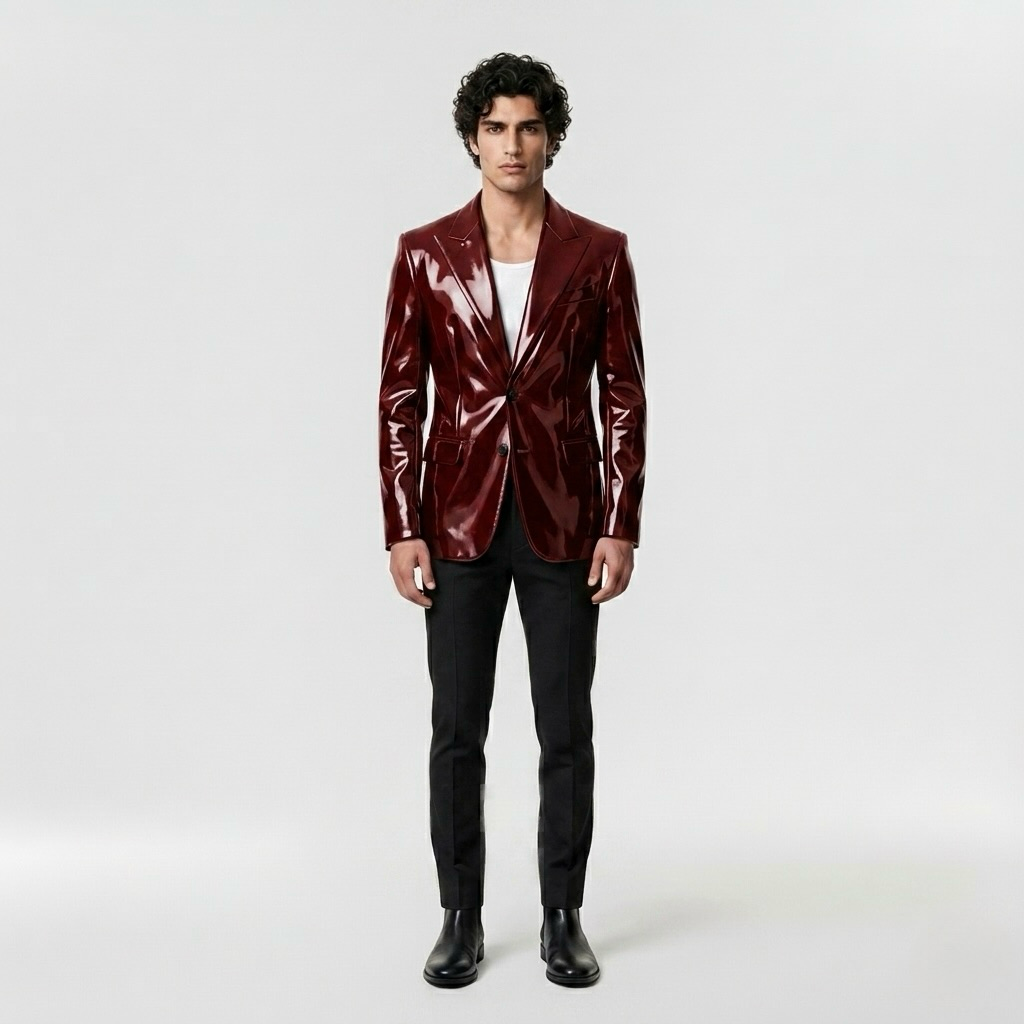 Reflex High-Gloss Patent Blazer with Lacquered Finish
