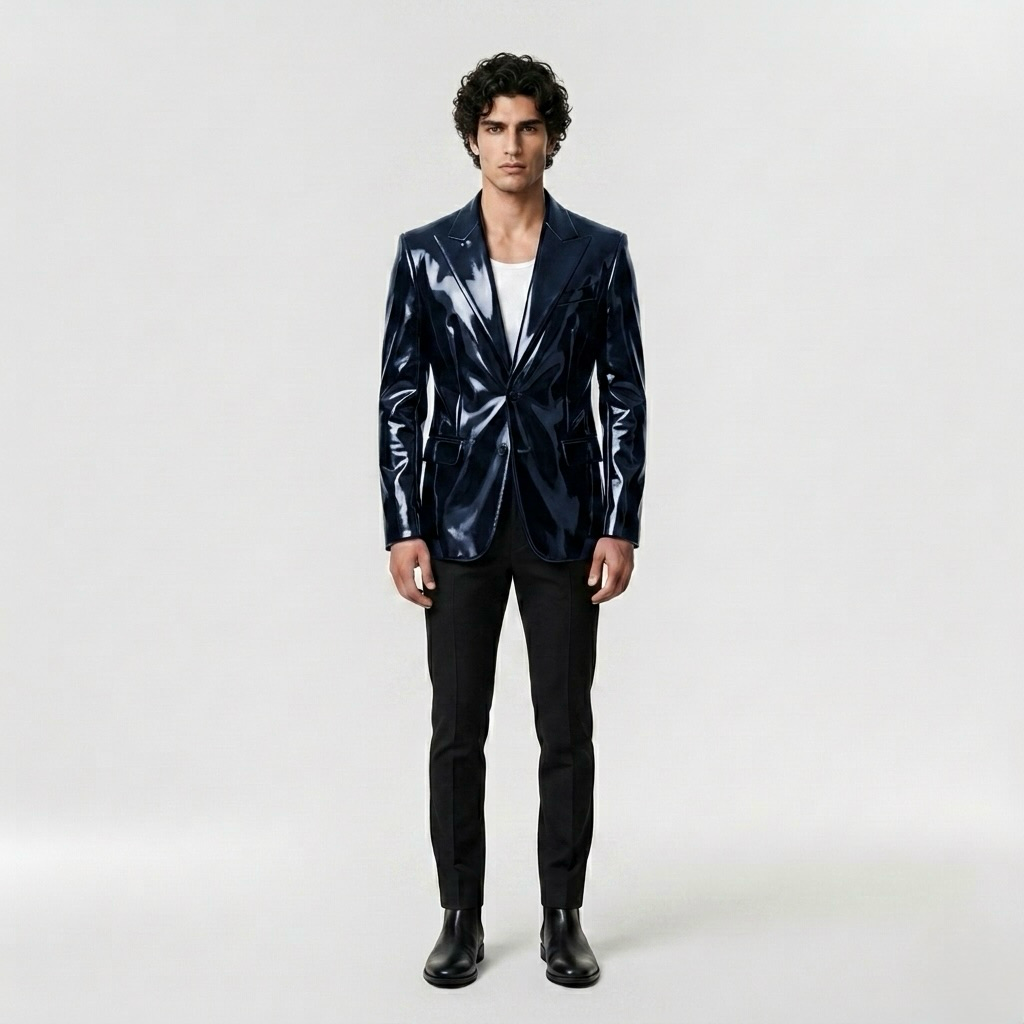 Reflex High-Gloss Patent Blazer with Lacquered Finish