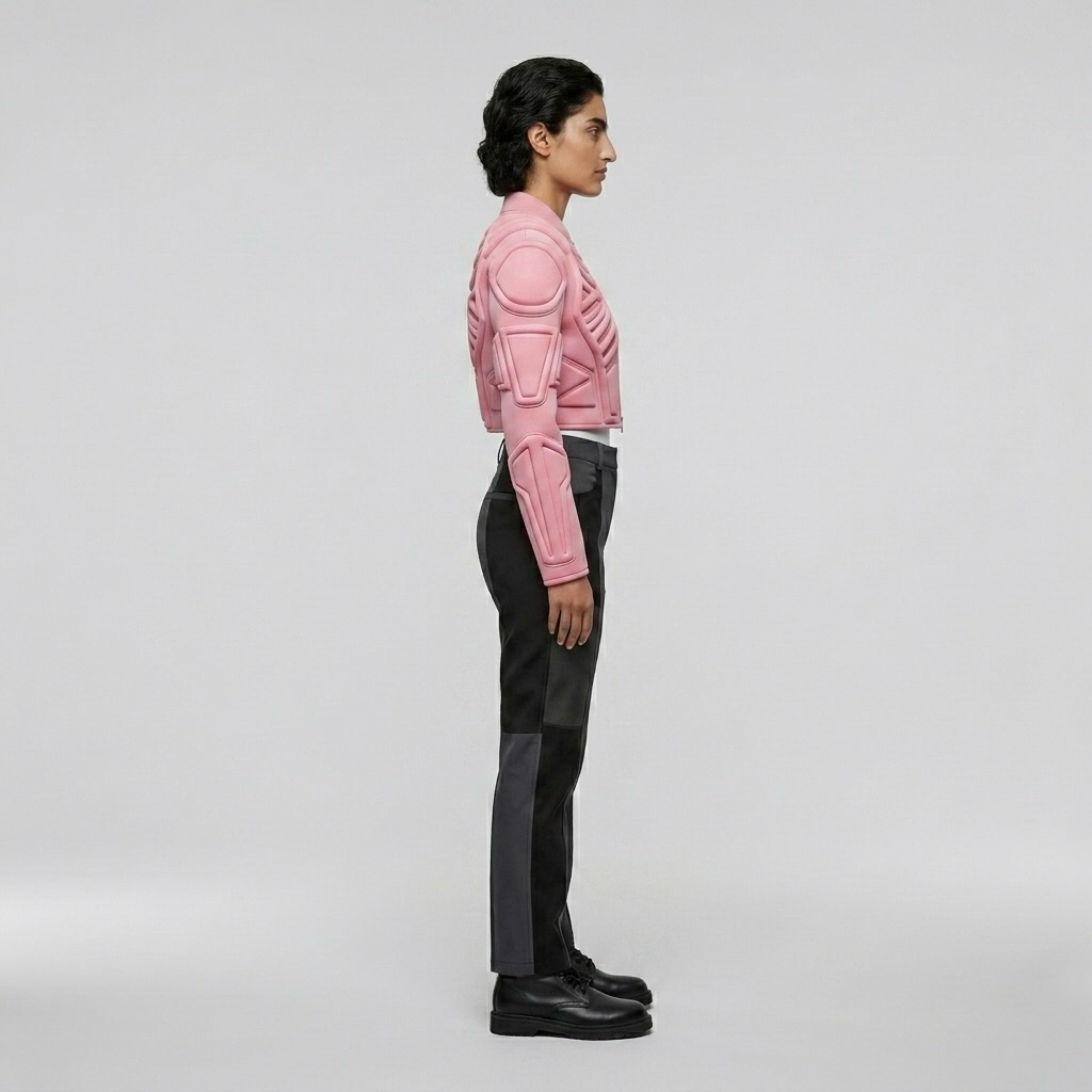 Velocity Frame Cropped Jacket with Embossed Panel Detailing