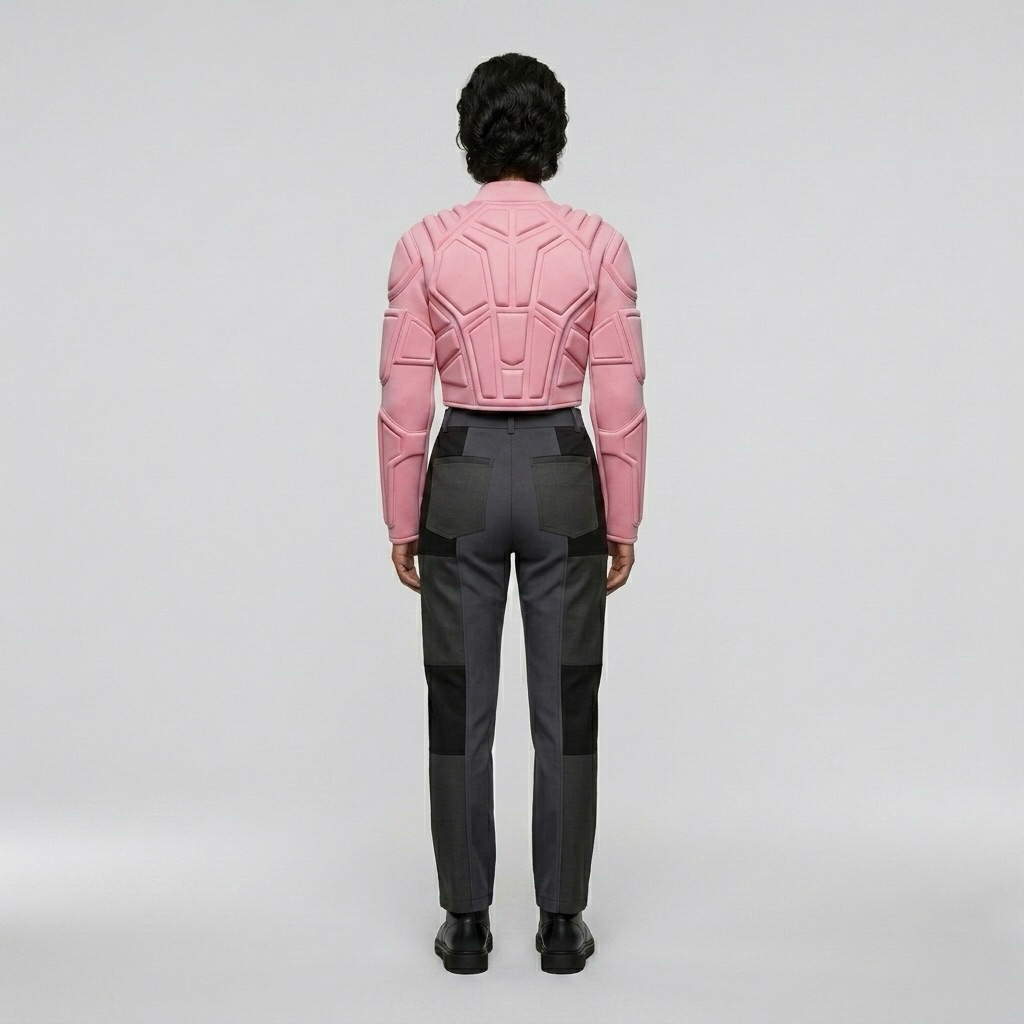 Velocity Frame Cropped Jacket with Embossed Panel Detailing