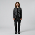 Eclipse Drape Tailored Blazer with Elongated Lapels and Asymmetric Front