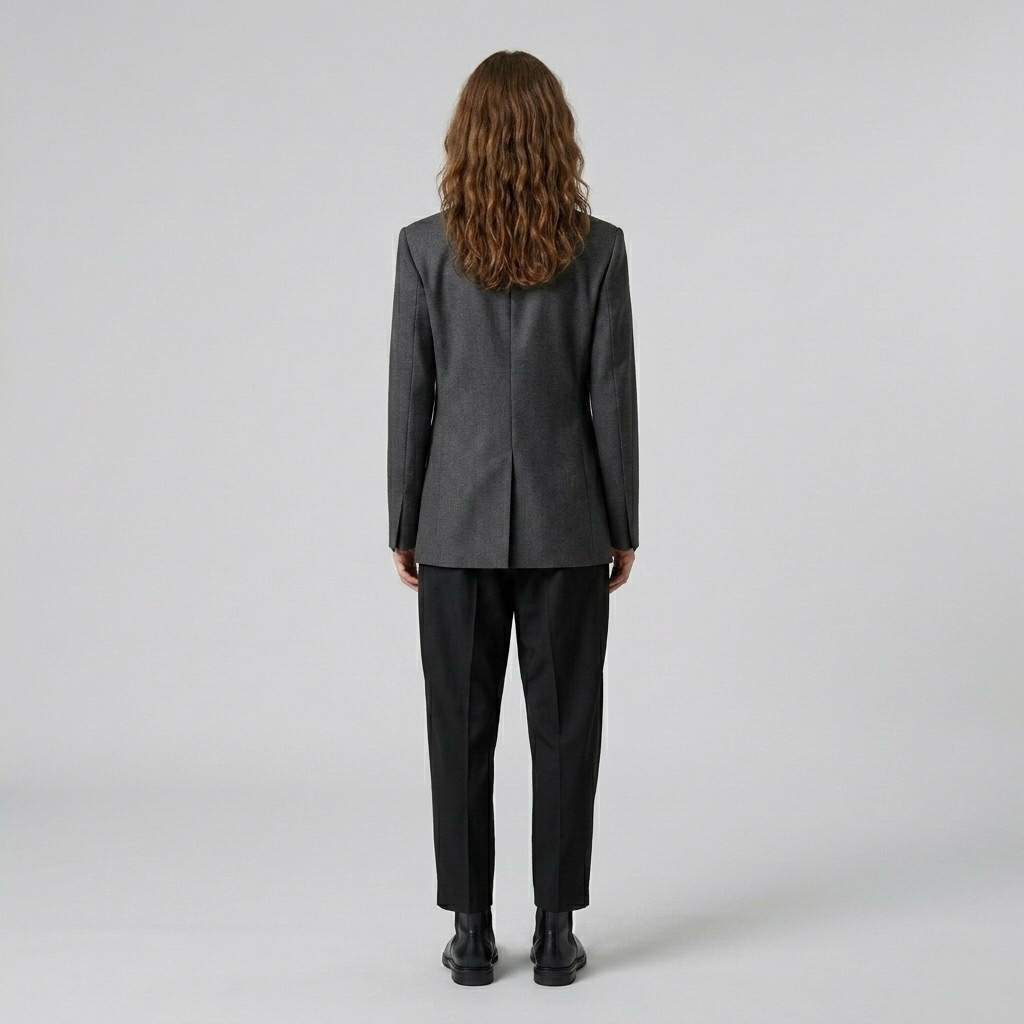 Eclipse Drape Tailored Blazer with Elongated Lapels and Asymmetric Front