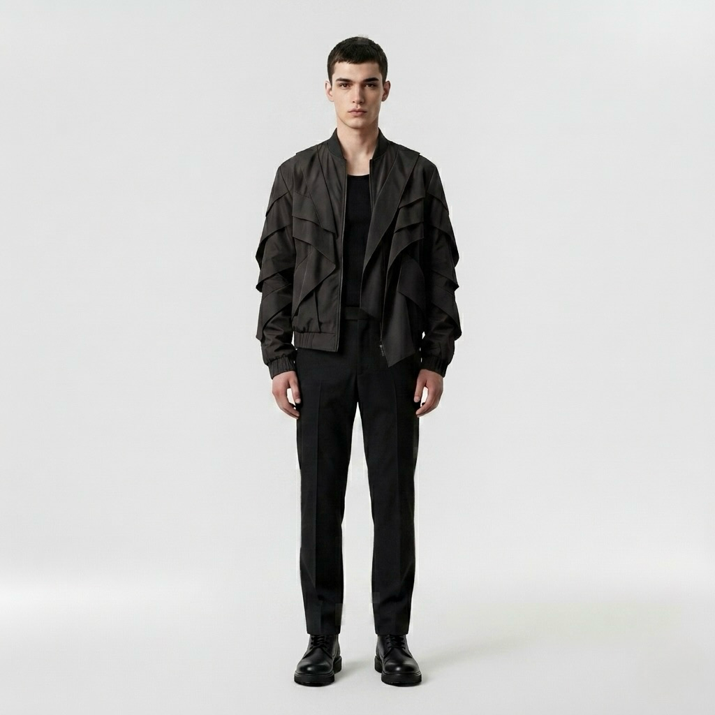 Cascade Avant-Garde Jacket with Layered Cascading Panels